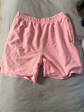 Women's Soft Pink Waffle-Knit Lounge Shorts